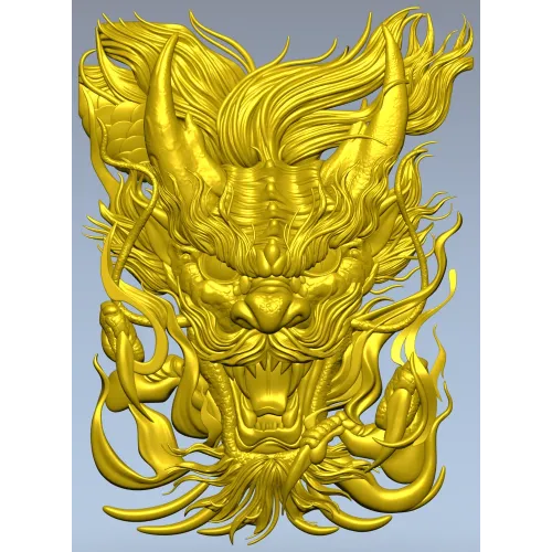 Embermane Dragon Head - high-relief 3D STL model for CNC carving
