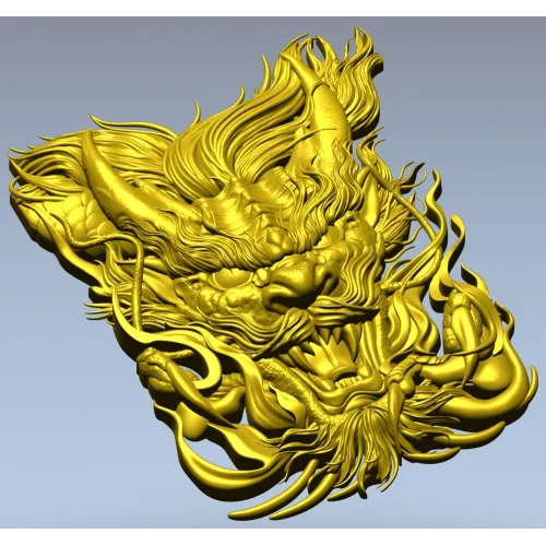 Embermane Dragon Head - high-relief 3D STL model for CNC carving