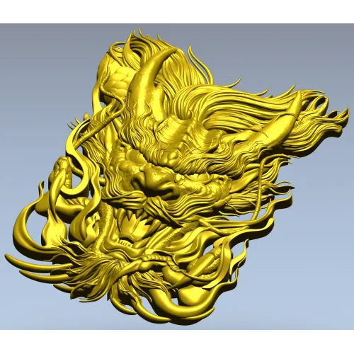 Embermane Dragon Head - high-relief 3D STL model for CNC carving