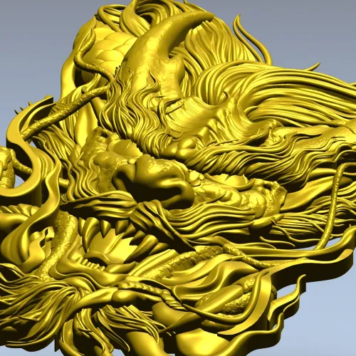 Embermane Dragon Head - high-relief 3D STL model for CNC carving