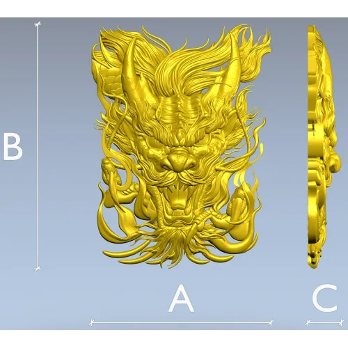 Embermane Dragon Head - high-relief 3D STL model for CNC carving