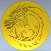 Dragon Wave Medallion - STL 3D Model for CNC