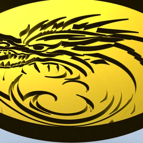 Dragon Wave Medallion - STL 3D Model for CNC