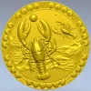 Медальон Морской рак - STL для ЧПУ