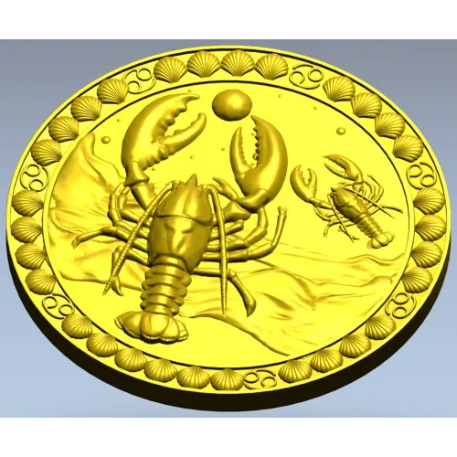 Медальон Морской рак - STL для ЧПУ