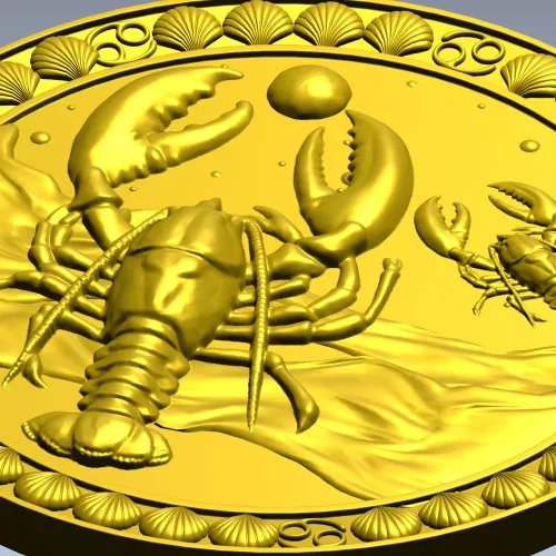 Медальон Морской рак - STL для ЧПУ