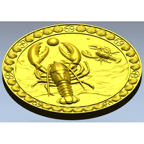 Медальон Морской рак - STL для ЧПУ