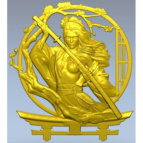 stl модель "Гейша-воительница" - 3d модель stl для ЧПУ