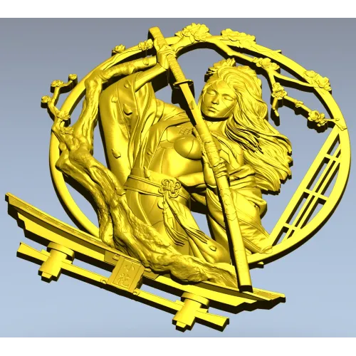 stl модель "Гейша-воительница" - 3d модель stl для ЧПУ