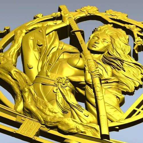 stl модель "Гейша-воительница" - 3d модель stl для ЧПУ
