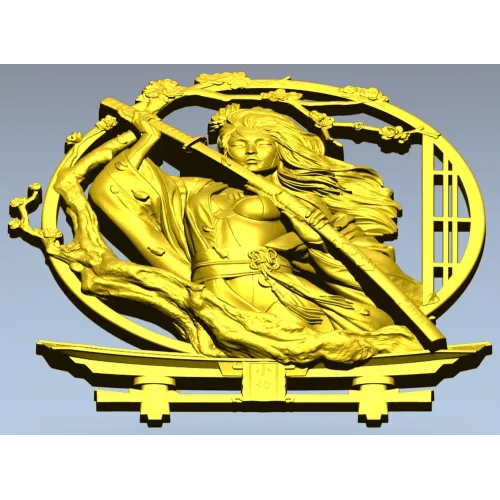stl модель "Гейша-воительница" - 3d модель stl для ЧПУ