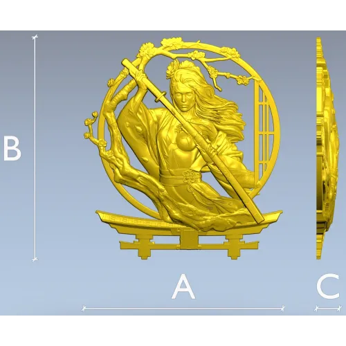 stl модель "Гейша-воительница" - 3d модель stl для ЧПУ