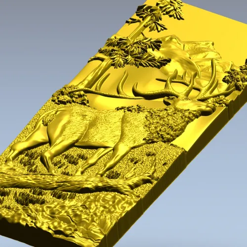 3D модель STL "Горный олень" - рельефная панель для ЧПУ