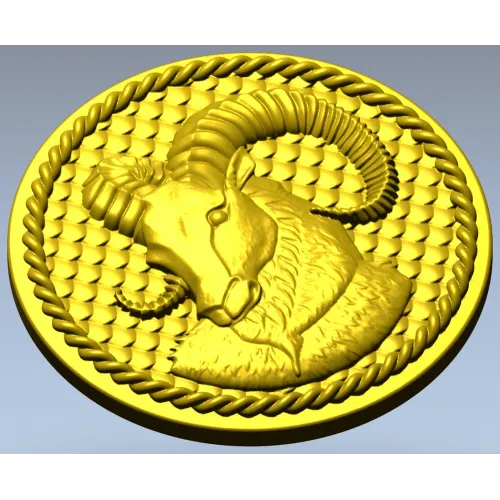 Медальон с головой барана - 3D модель STL для ЧПУ