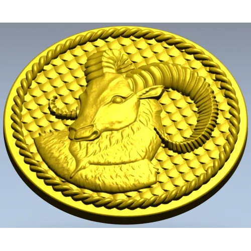 Медальон с головой барана - 3D модель STL для ЧПУ