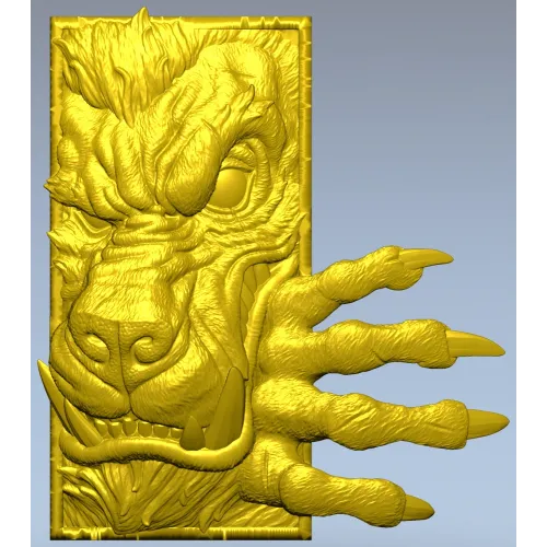 Wolf Paw Breakthrough - high-relief STL for CNC