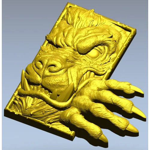 Wolf Paw Breakthrough - high-relief STL for CNC