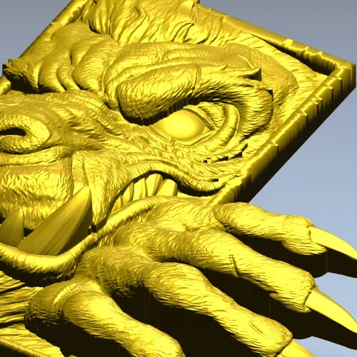 Wolf Paw Breakthrough - high-relief STL for CNC