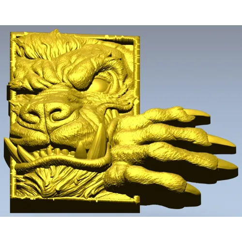 Wolf Paw Breakthrough - high-relief STL for CNC