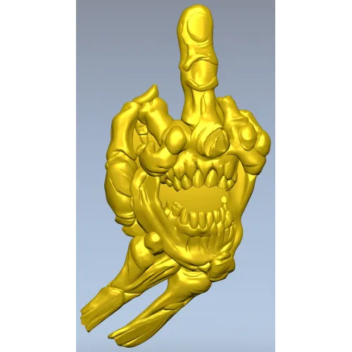 Defiant Skullhand - 3D STL model for CNC relief