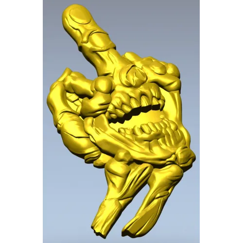 Defiant Skullhand - 3D STL model for CNC relief