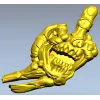 Defiant Skullhand - 3D STL model for CNC relief