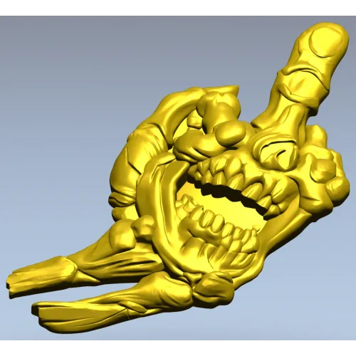 Defiant Skullhand - 3D STL model for CNC relief