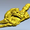 Defiant Skullhand - 3D STL model for CNC relief