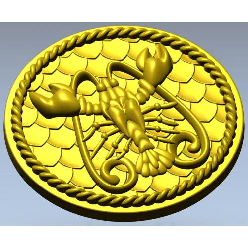 Cancer Zodiac Medallion STL - 3D Model for CNC Milling