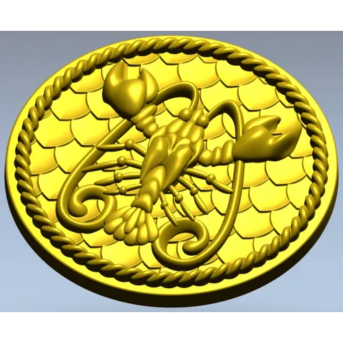 Cancer Zodiac Medallion STL - 3D Model for CNC Milling