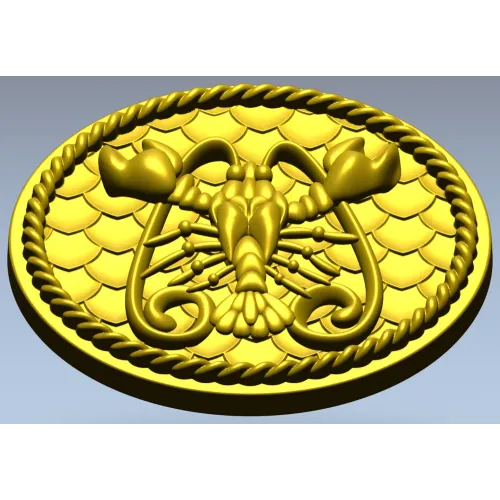 Cancer Zodiac Medallion STL - 3D Model for CNC Milling
