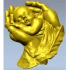 Бережные руки - 3D модель STL для ЧПУ, барельеф младенца в ладонях