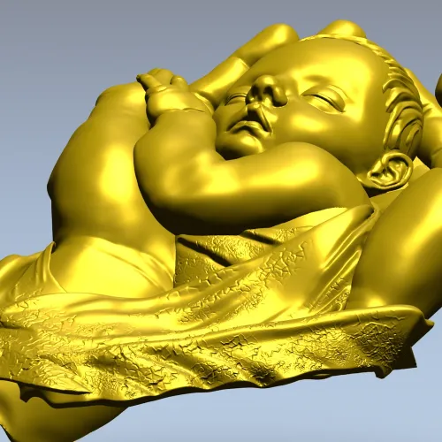 Бережные руки - 3D модель STL для ЧПУ, барельеф младенца в ладонях