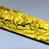 High-Relief Stags Panel STL for CNC - Detailed 3D Model for Milling