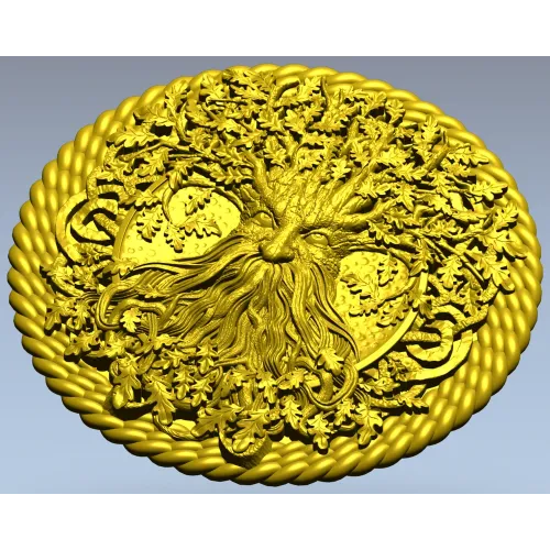 3D модель STL "Древесный страж" - рельефный медальон для ЧПУ
