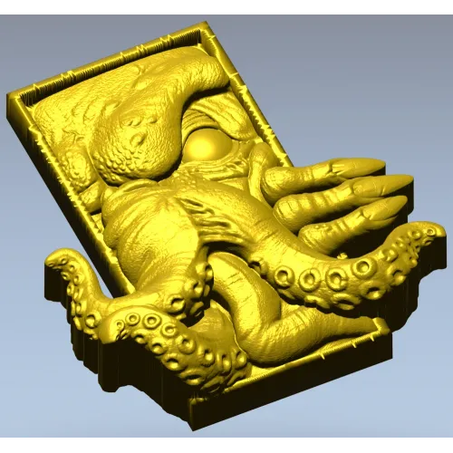 Kraken Embrace - octopus relief STL 3D model for CNC