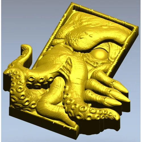 Kraken Embrace - octopus relief STL 3D model for CNC