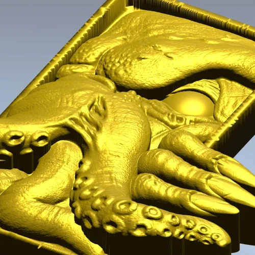 Kraken Embrace - octopus relief STL 3D model for CNC
