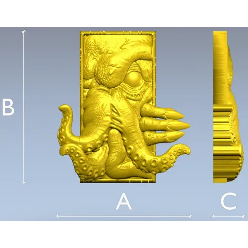 Kraken Embrace - octopus relief STL 3D model for CNC