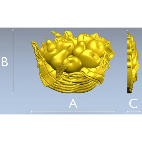 Fruit Basket Relief STL for CNC