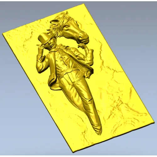 Cowboy and Horse High-Relief STL for CNC Routing