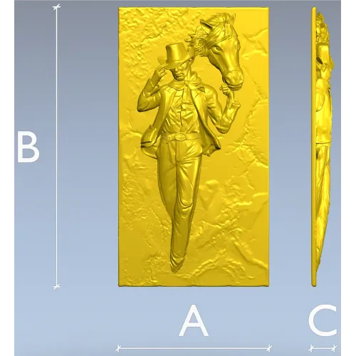Cowboy and Horse High-Relief STL for CNC Routing