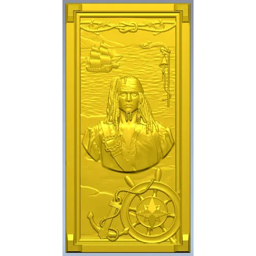 Pirate Captain High-Relief STL Panel for CNC