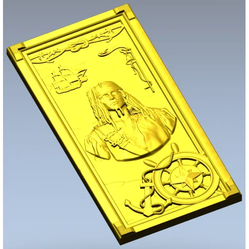 Pirate Captain High-Relief STL Panel for CNC