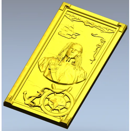 Pirate Captain High-Relief STL Panel for CNC