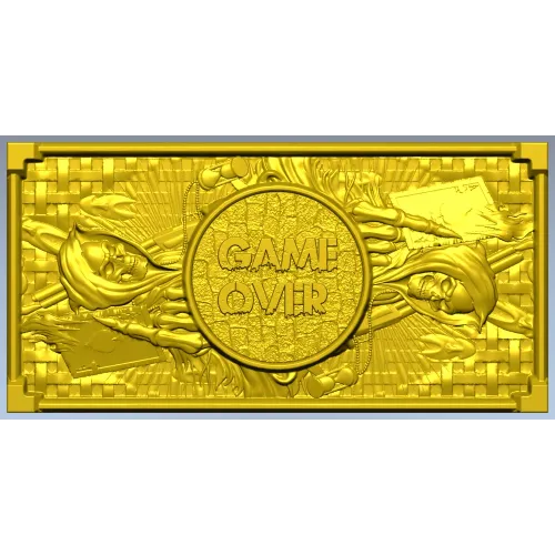 Game Over High-Relief Plaque STL for CNC