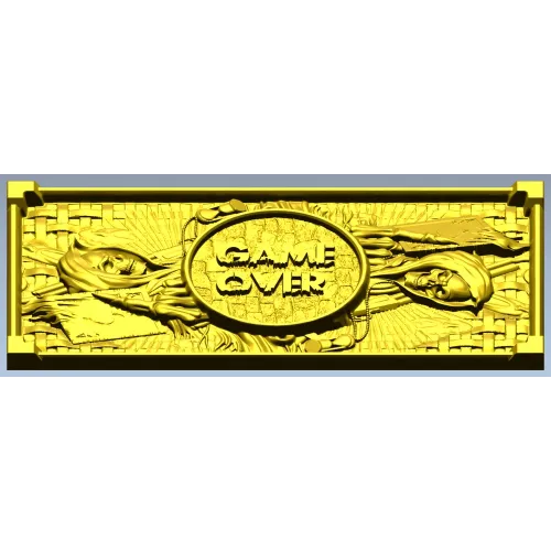 Game Over High-Relief Plaque STL for CNC