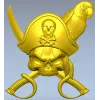 Pirate Skull with Parrot - STL 3D Model for CNC