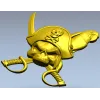 Pirate Skull with Parrot - STL 3D Model for CNC