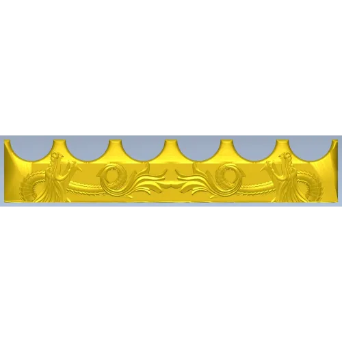 Mermaid Frieze STL - High-Relief Decorative Panel for CNC